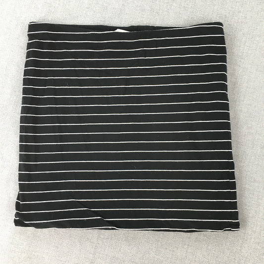 H&M Womens Mini Skirt Size M Black Striped Straight Stretch Fabric