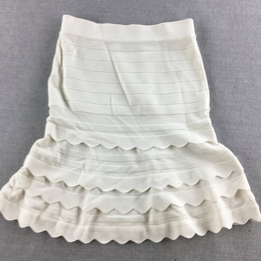 Guess Womens Mini Skirt Size XS White Knit Striped