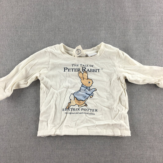 The Tale Of Peter Rabbit Baby Top Size 0 (6 - 12 Months) White Long Sleeve