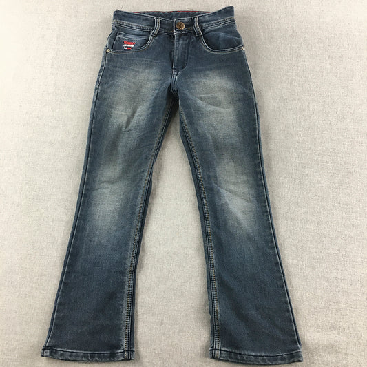 Tommy Hilfiger Kids Jeans Size 24 (W24 x L22) Blue Bootcut Big Logo Denim