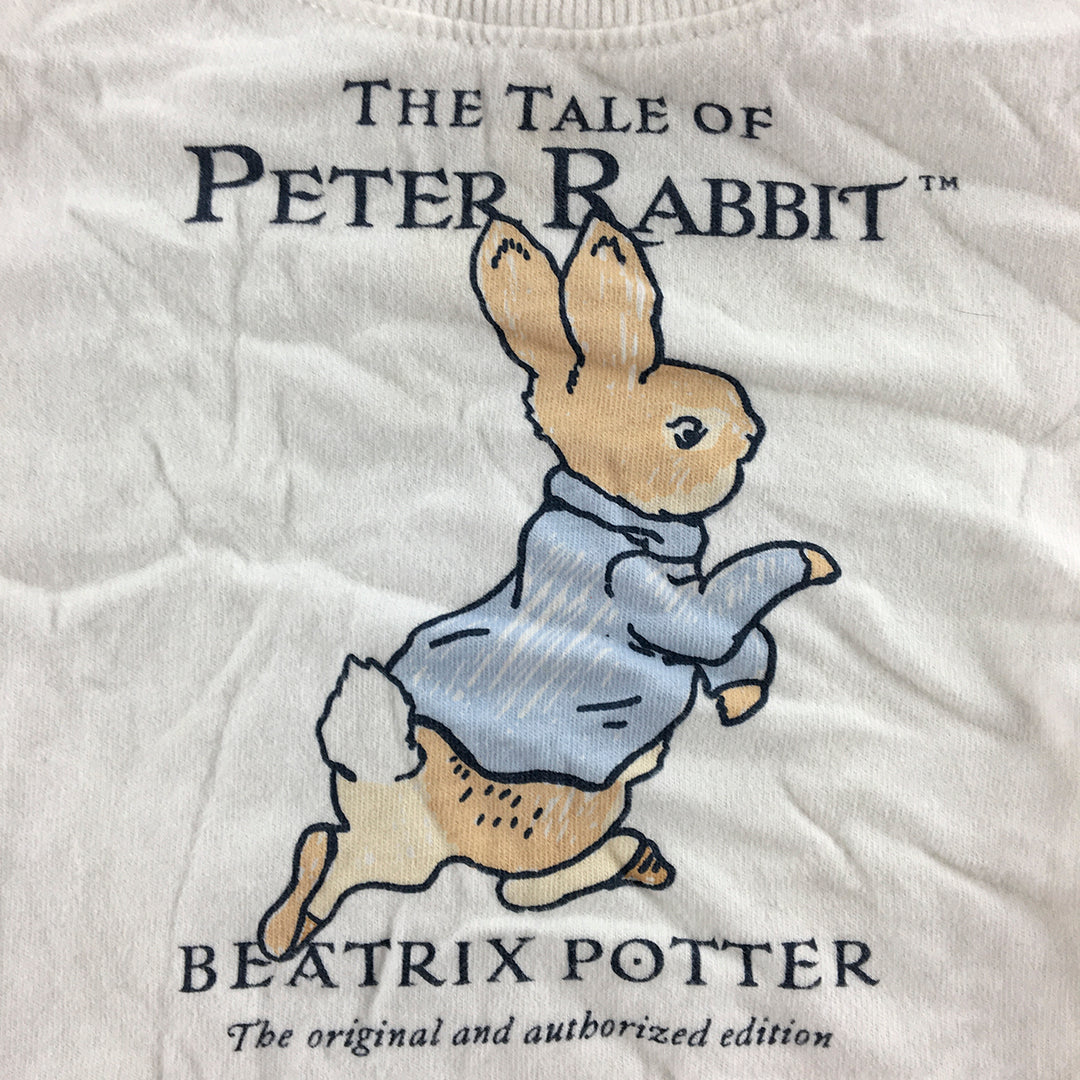 The Tale Of Peter Rabbit Baby Top Size 0 (6 - 12 Months) White Long Sleeve