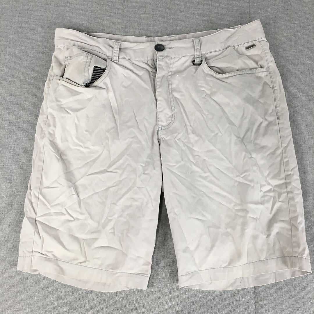 Jag Mens Chino Shorts Size 34 Grey Pockets Casual Walking