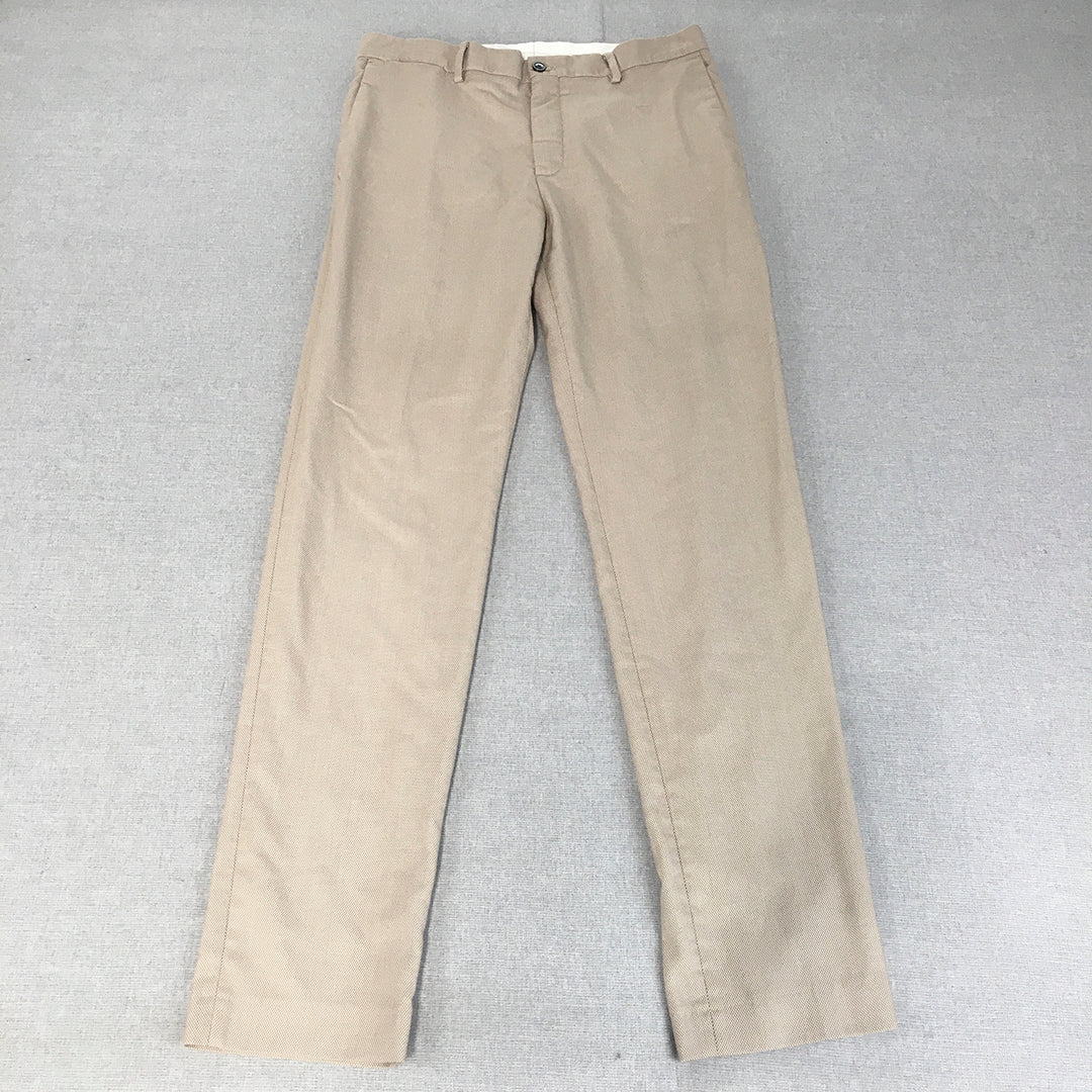 Zara Mens Chino Pants Size 31 Brown Pockets Slim Fit Trouser