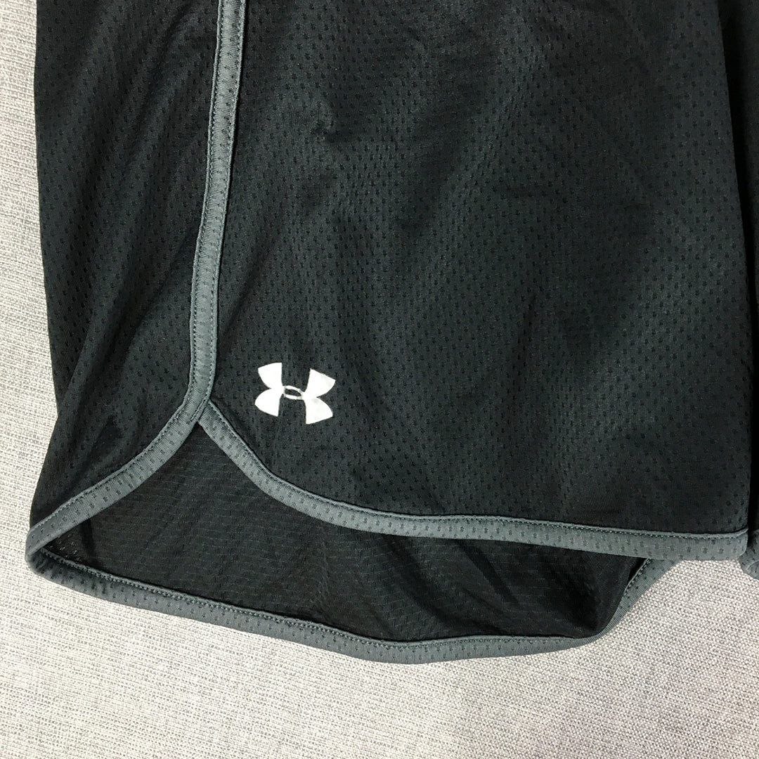 Under Armour Womens Shorts Size S Black Logo Elastic Waist Running Gym