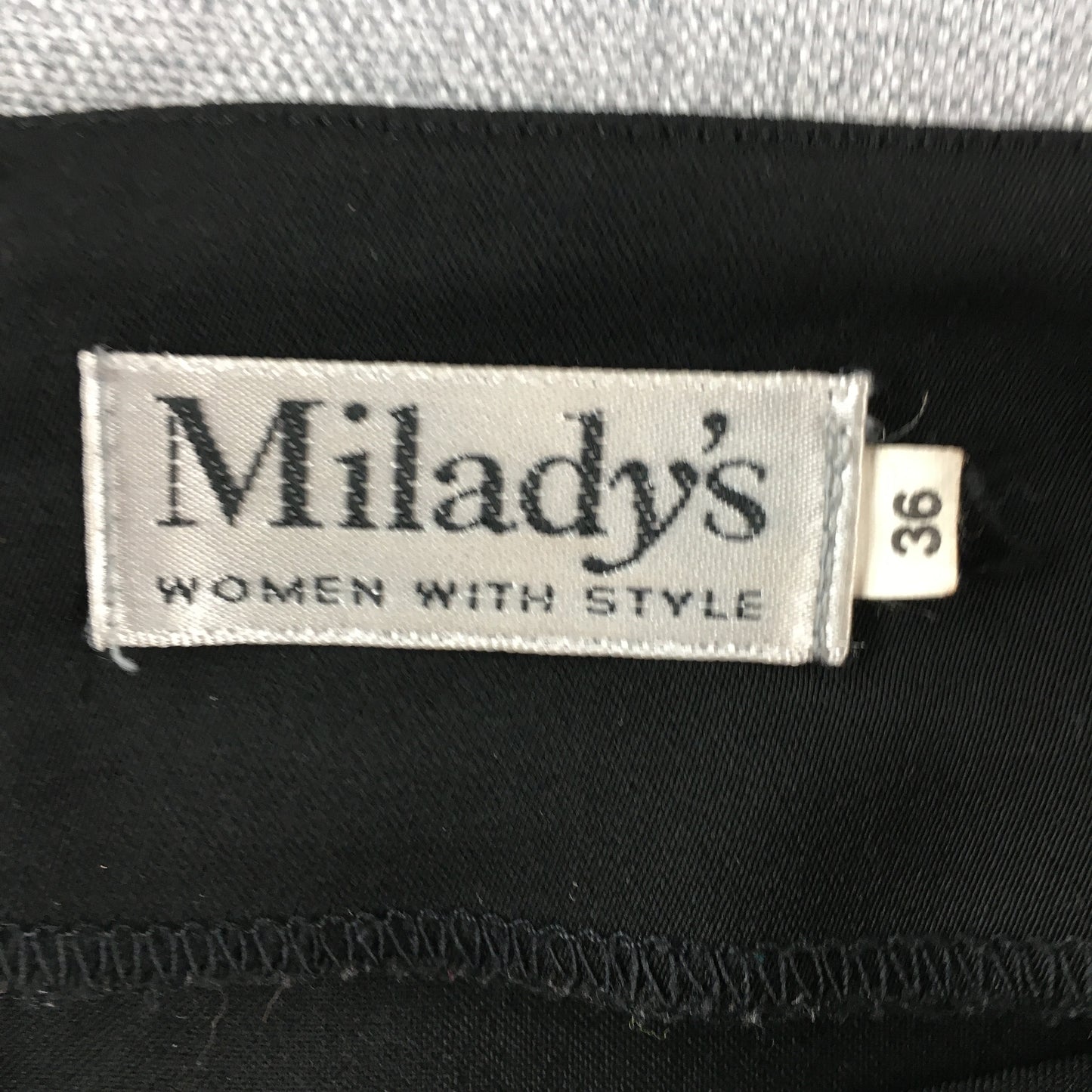 Milady's Womens Midi Skirt Size 36 Black A-Line