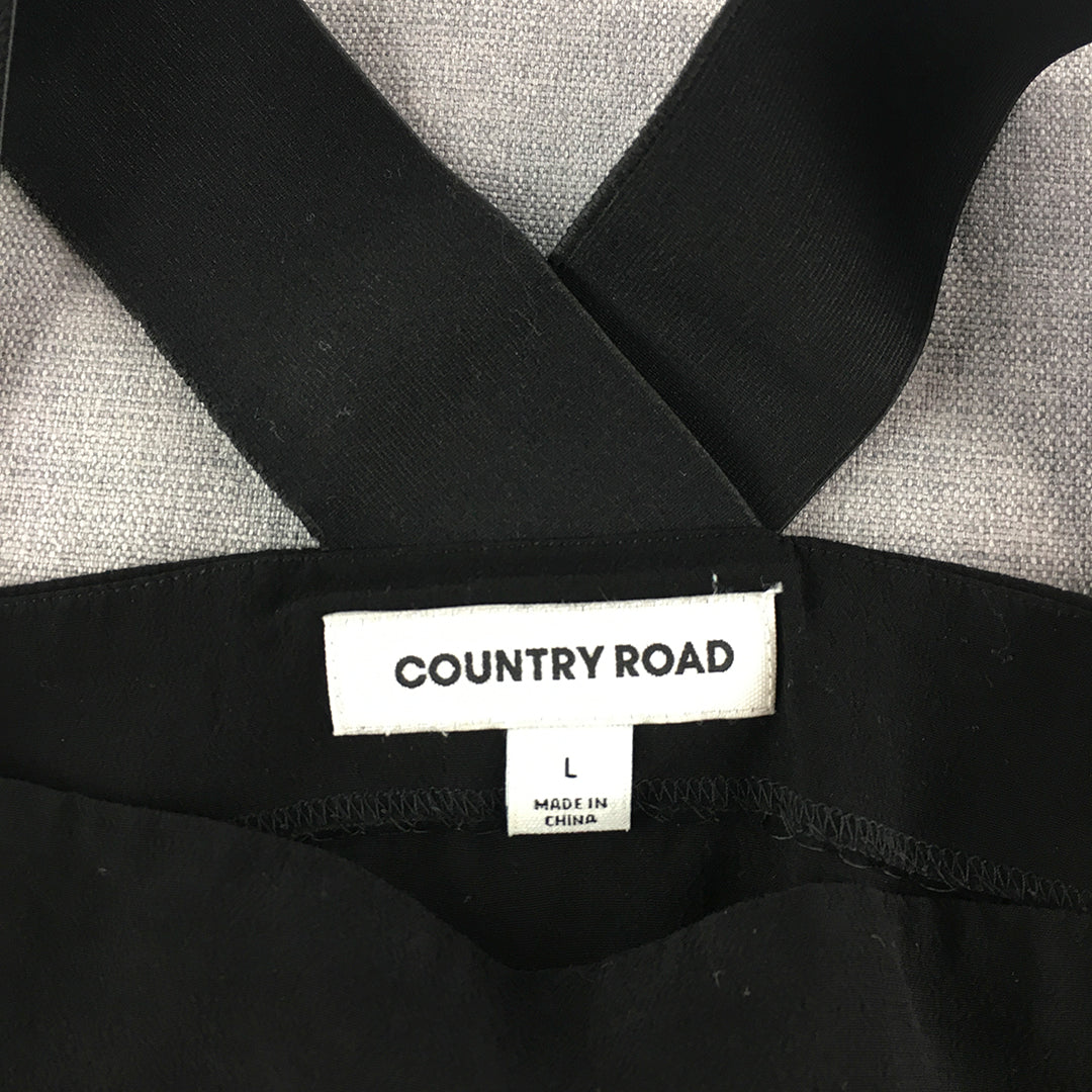 Country Road Womens Top Size L Black Long Sleeve Blouse