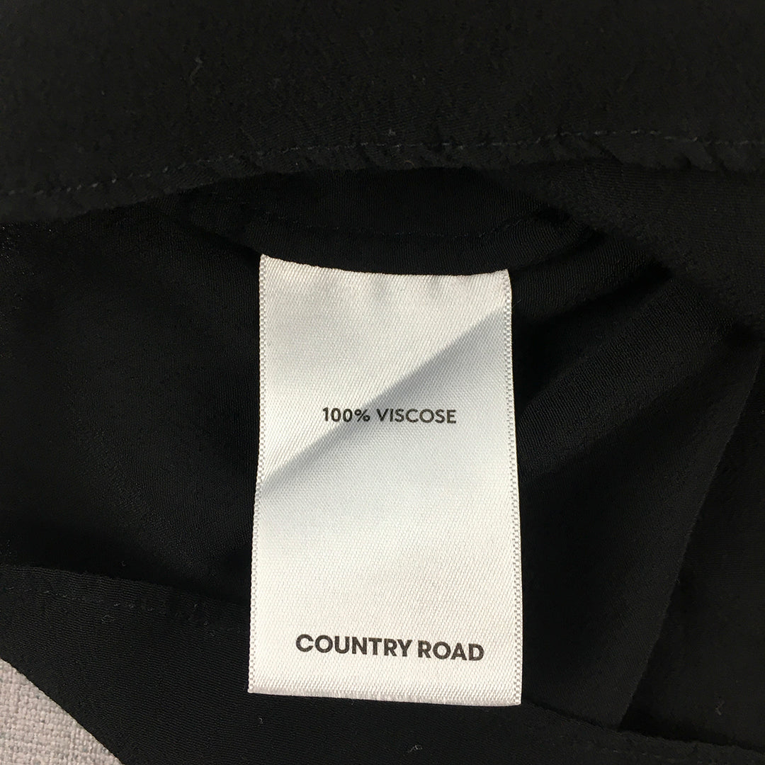 Country Road Womens Top Size L Black Long Sleeve Blouse