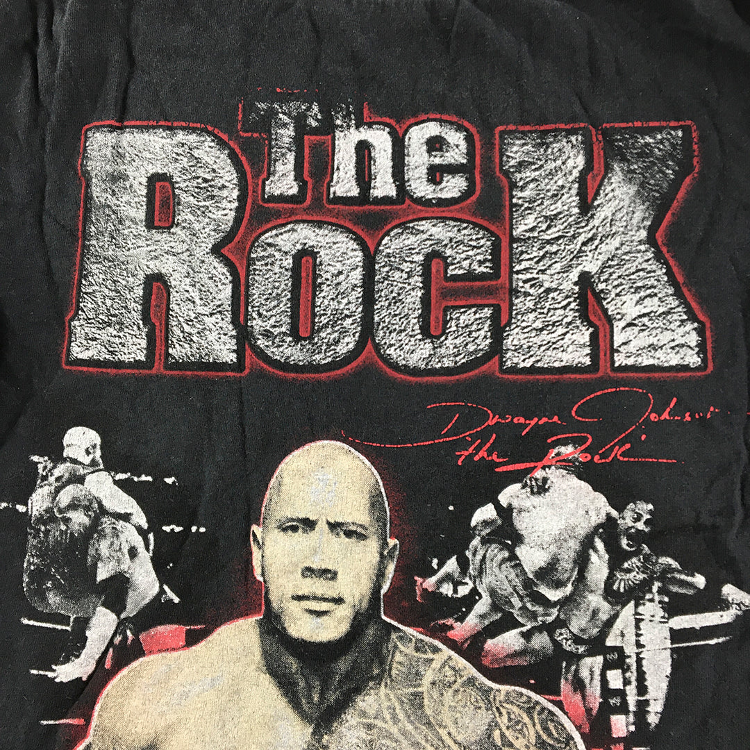 The Rock WWE Kids Boys T-Shirt Size 8 Black Short Sleeve Licensed Wrestling Top