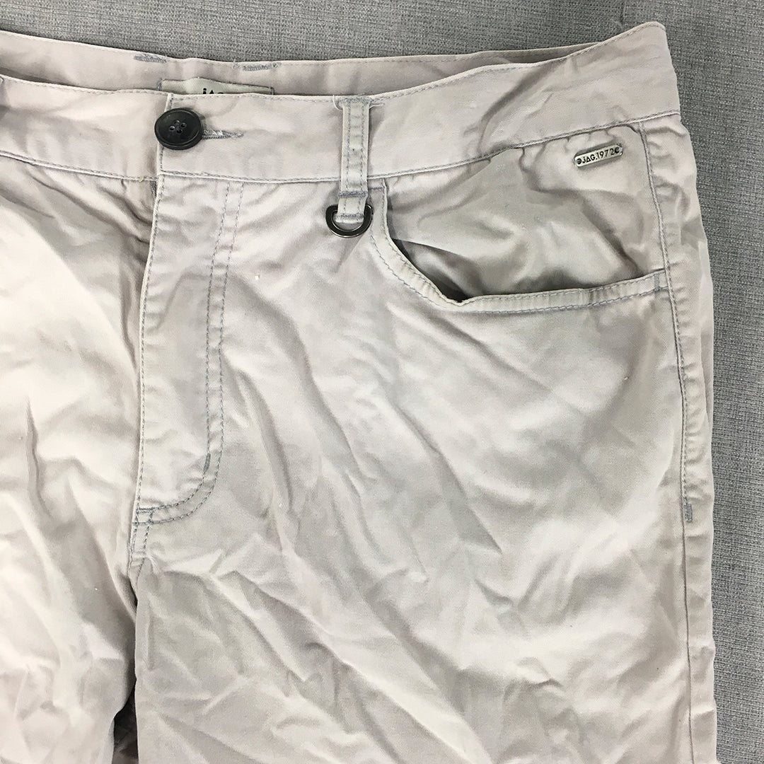 Jag Mens Chino Shorts Size 34 Grey Pockets Casual Walking