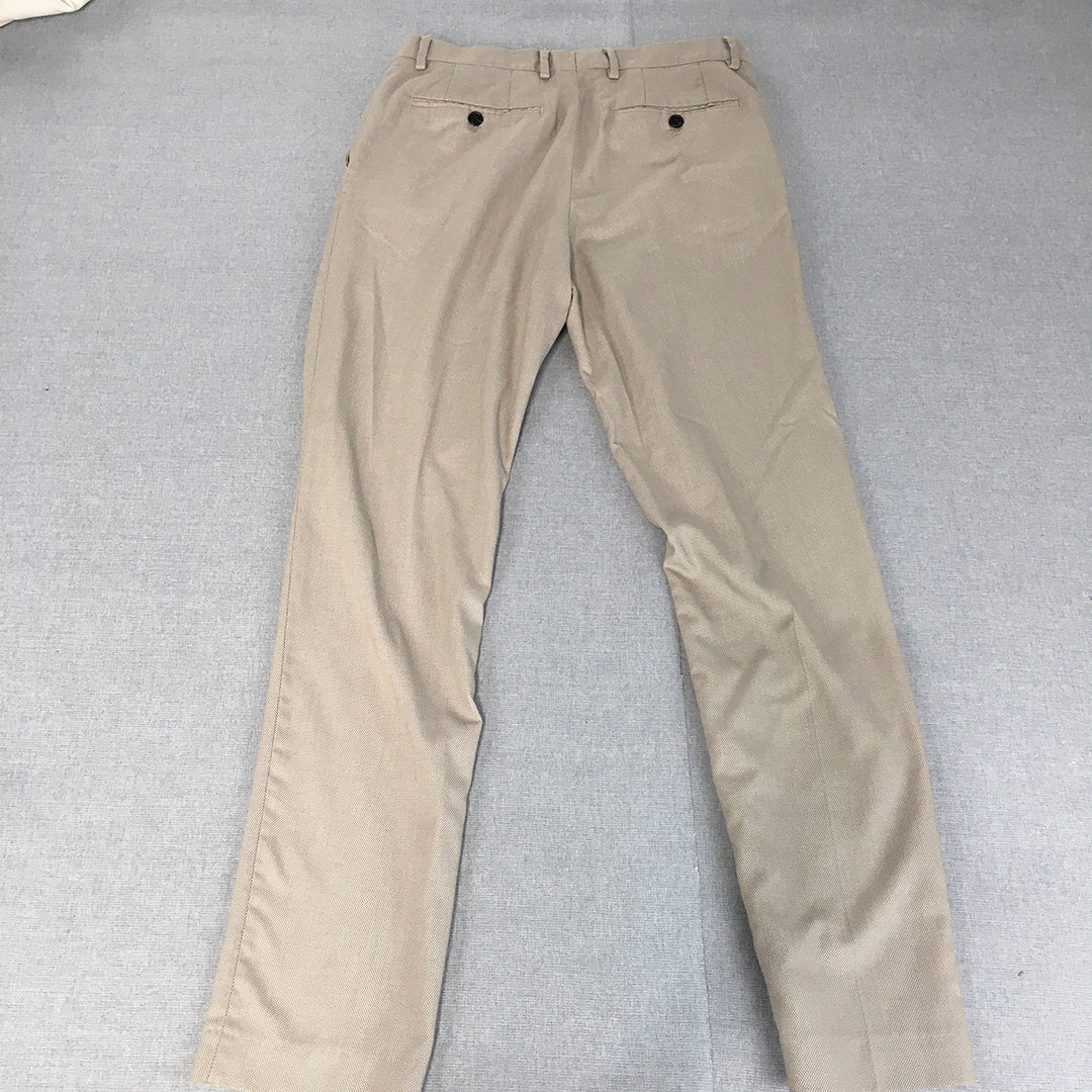 Zara Mens Chino Pants Size 31 Brown Pockets Slim Fit Trouser