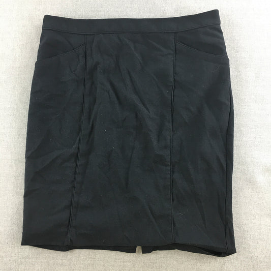 Portmans Womens Midi Skirt Size 14 Black Straight