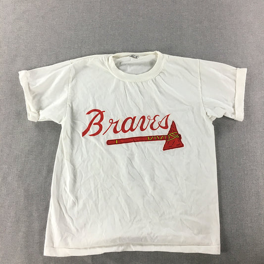 Atlanta Braves Mens T-Shirt Size XS White MLB Baseball Logo Tee