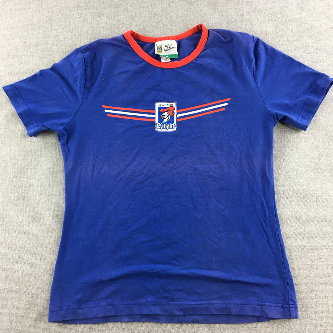 Vintage Newcastle Knights Kids Boys T-Shirt Youth Size M Blue Logo Tee