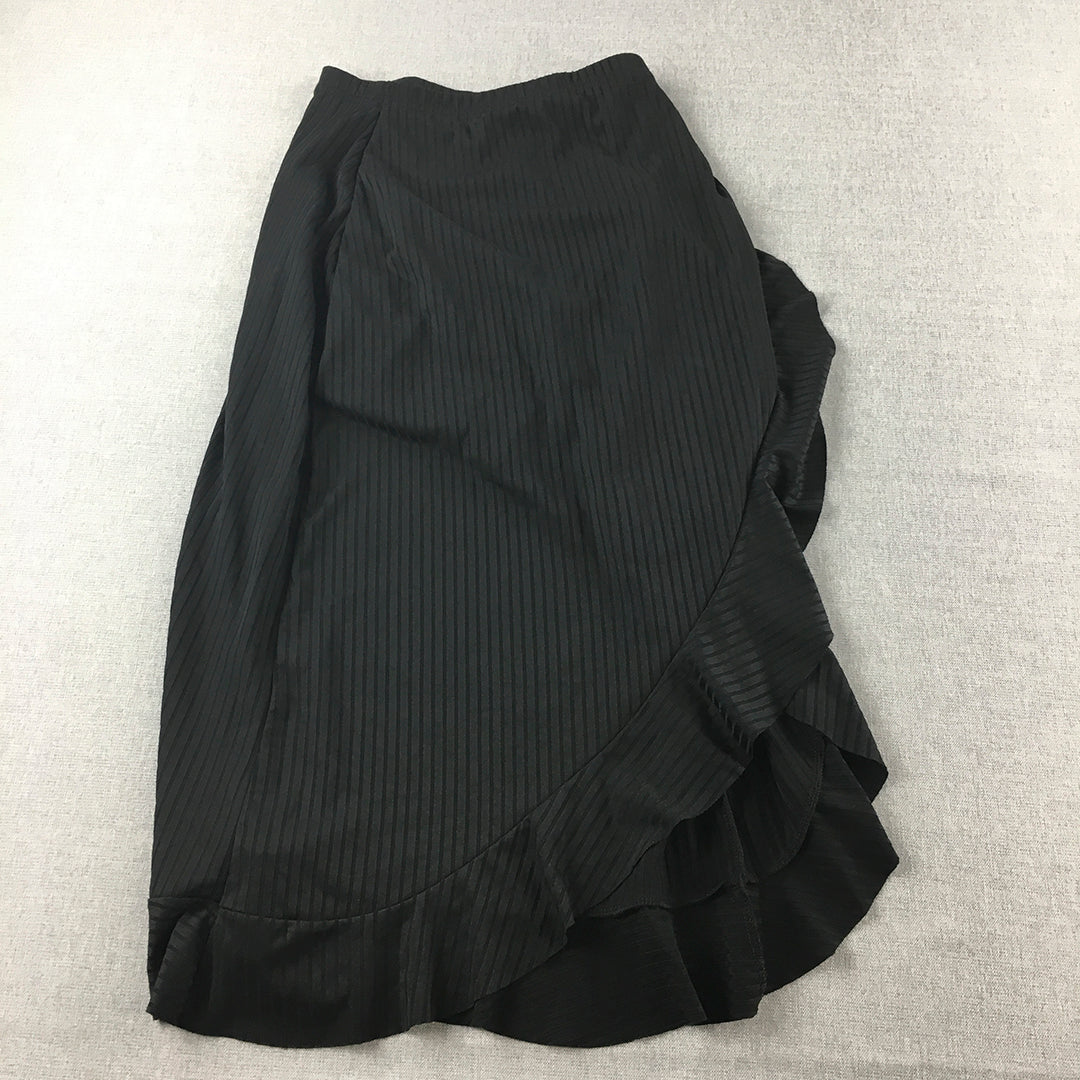 Boohoo Womens Skirt Size 8 Black Layered Straight Stretch Fabric