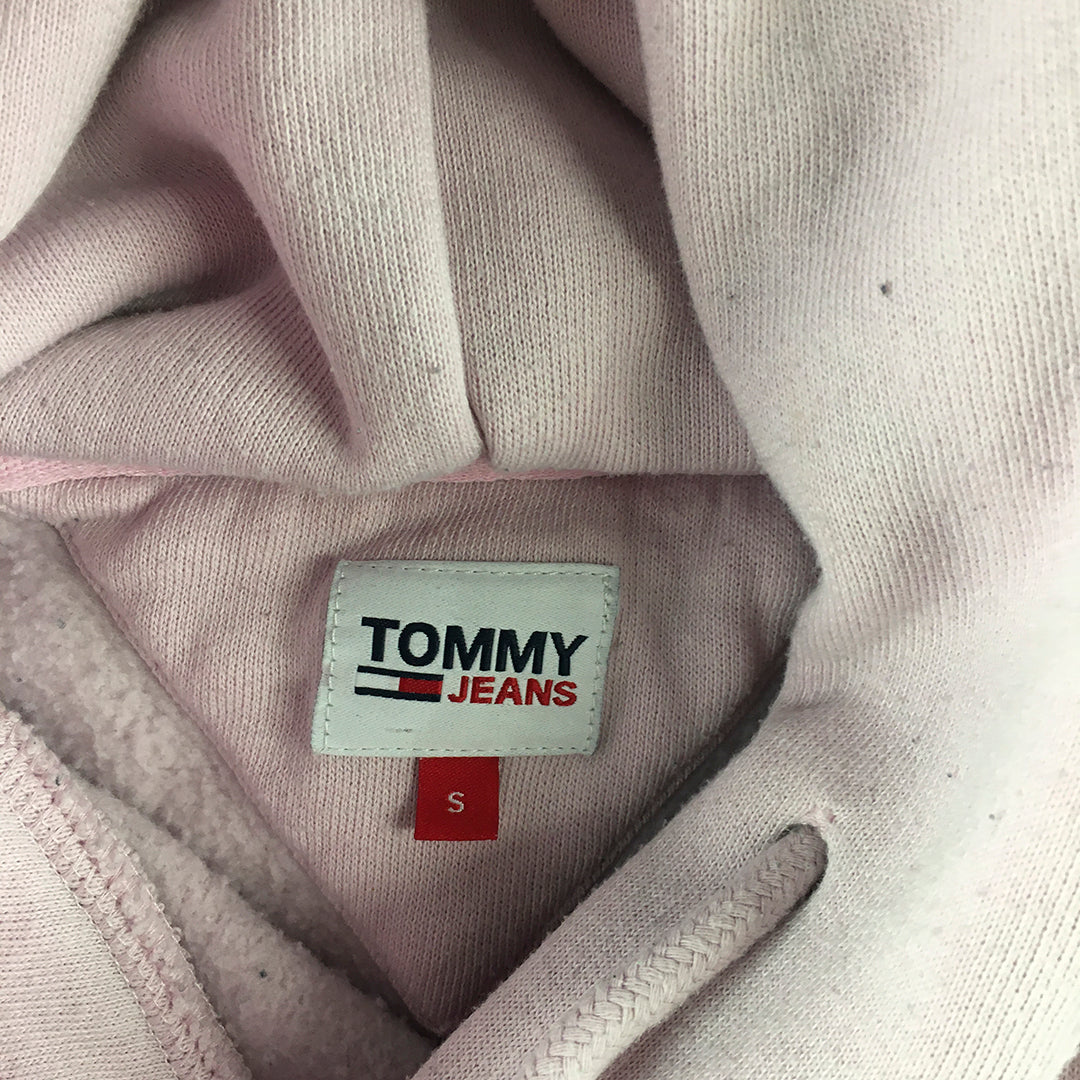 Tommy Hilfiger Jeans Womens Hoodie Sweater Size S Pink Embroidered Logo Jumper