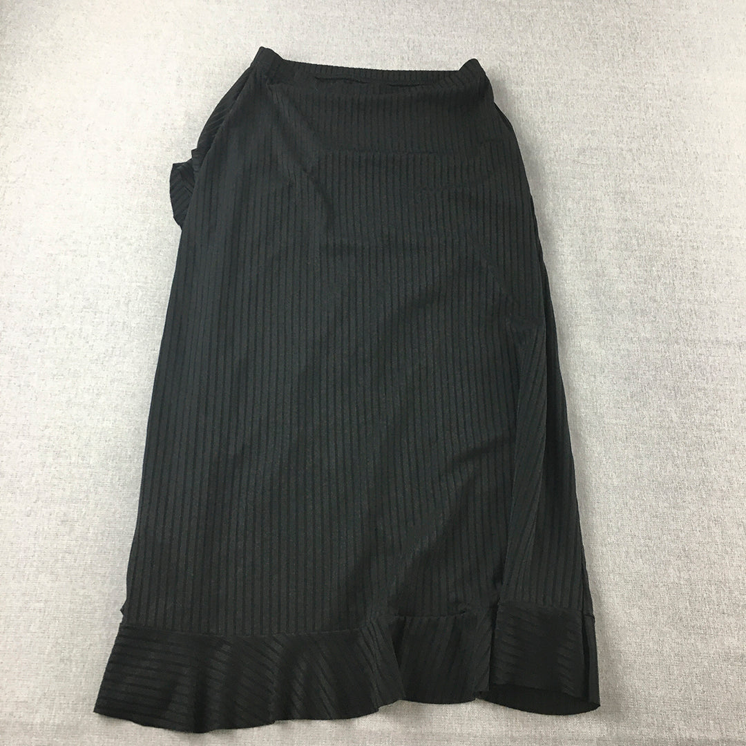 Boohoo Womens Skirt Size 8 Black Layered Straight Stretch Fabric