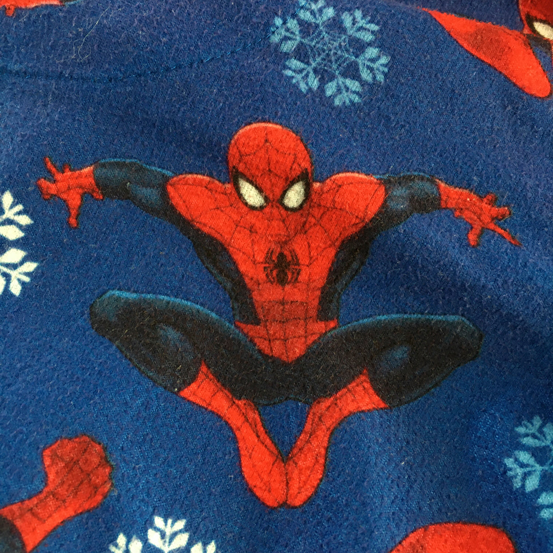 Spider-Man Kids Boys Sleep Shirt Size S Blue Marvel Spiderman Button-Up Pajama