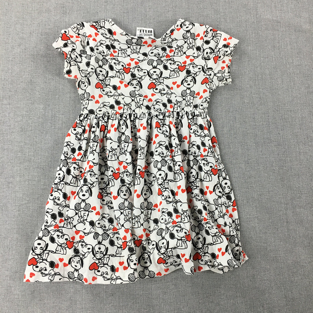 Snoopy Kids Girls Dress Size 1 - 2 Years White Belle Sister Peanuts Baby Toddler