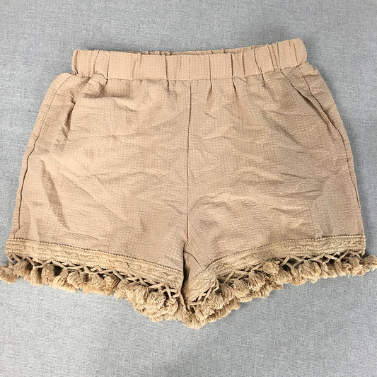 Emery Rose Womens Bermuda Shorts Size M Brown Lace Hem Elastic Waist