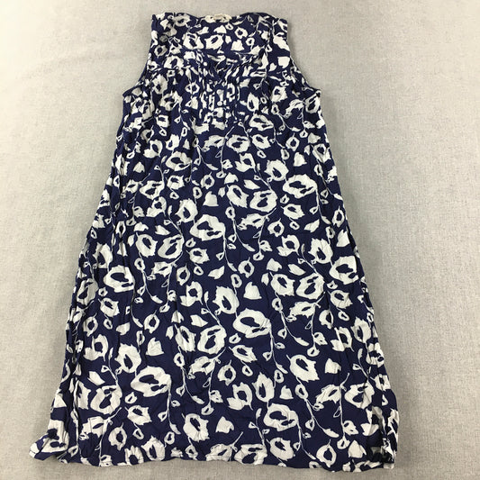 Colorado Womens Mini Dress Size 10 Blue White Floral A-Line Sleeveless