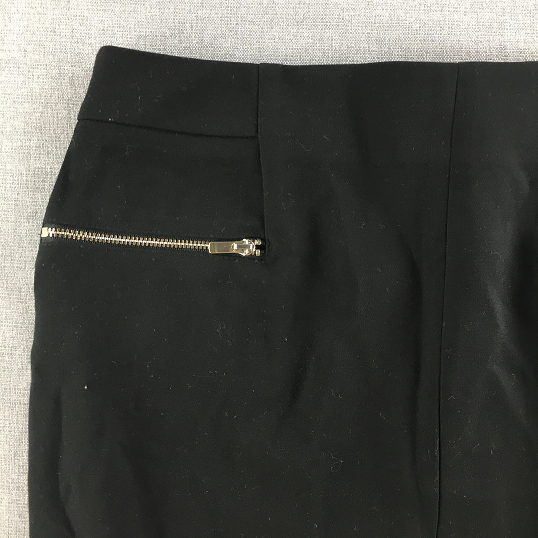 H&M Womens Midi Skirt Size 8 Black Pencil Straight