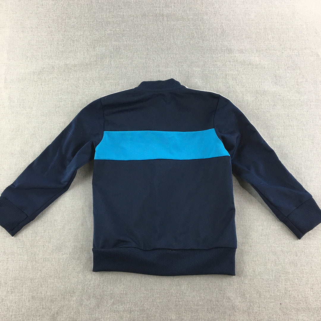 Adidas Kids Boys Jacket Size 5 - 6 Years Blue Logo Pockets Tracksuit Top Coat