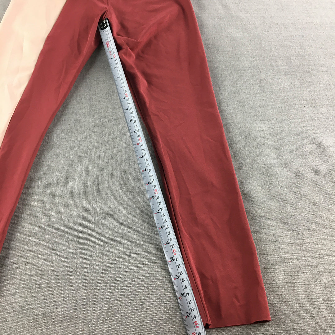 Zara Kids Girls Leggings Size 13 - 14 Red Pink Activewear Stretch Fabric Pants