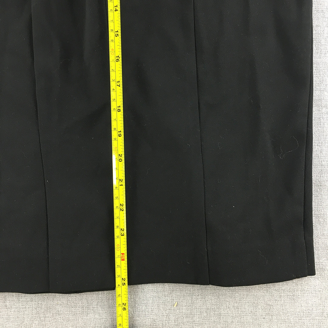 H&M Womens Midi Skirt Size 8 Black Pencil Straight