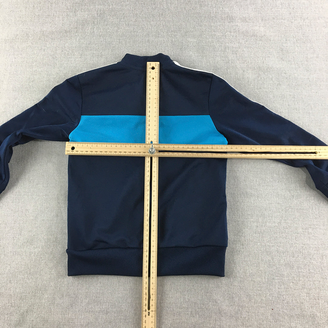 Adidas Kids Boys Jacket Size 5 - 6 Years Blue Logo Pockets Tracksuit Top Coat