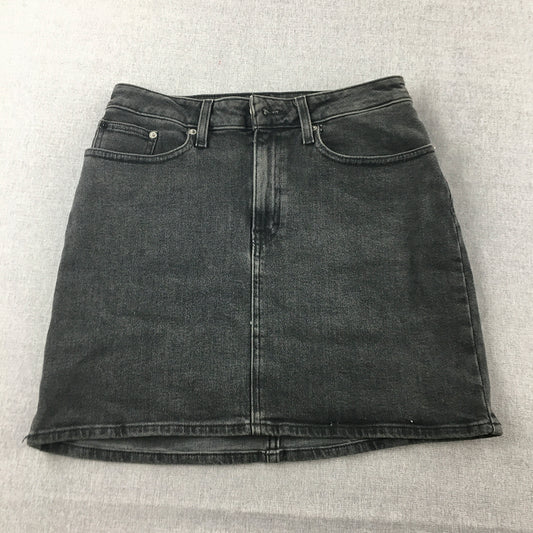 Calvin Klein Jeans Womens Denim Mini Skirt Size 29 Black Pockets