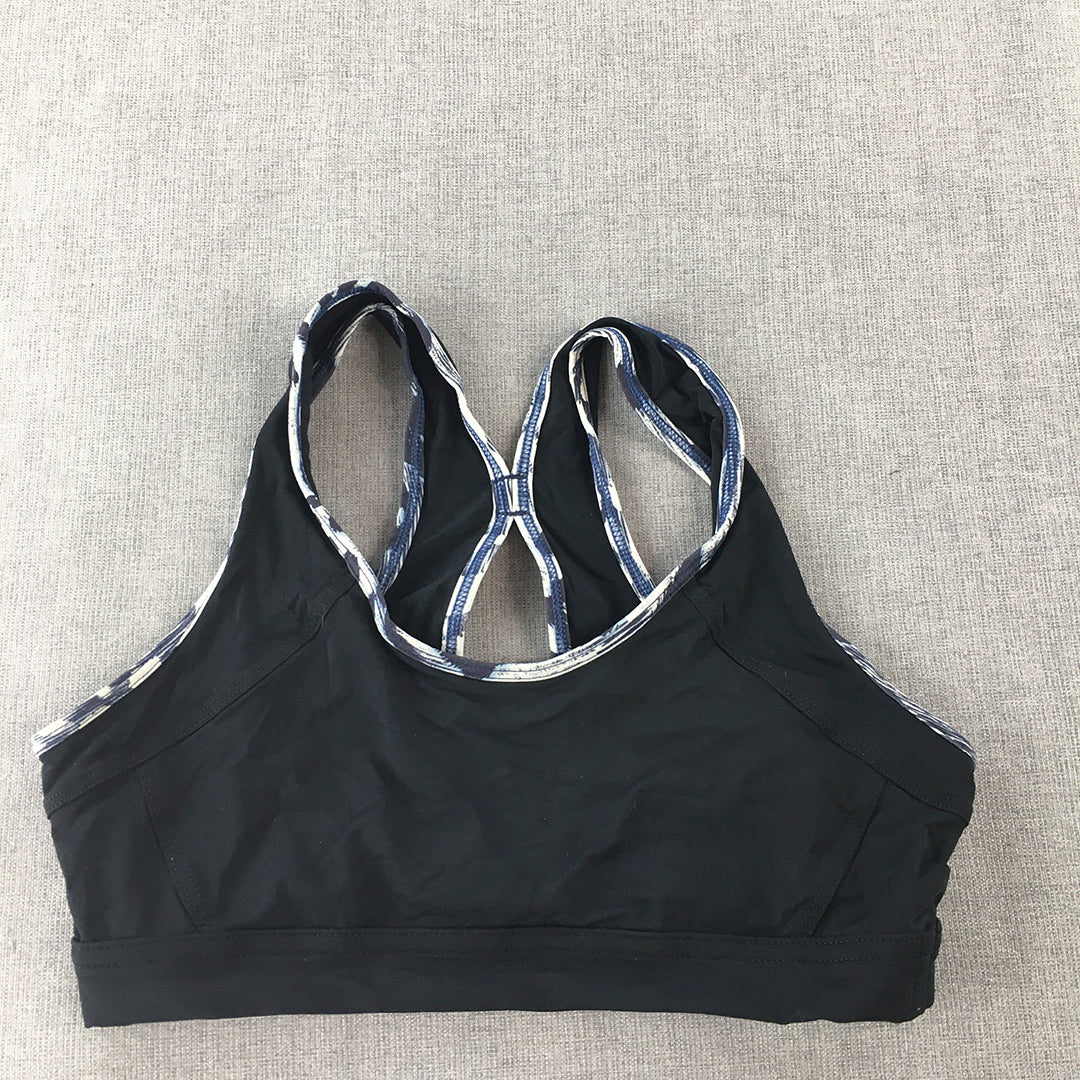 Runfaster Womens Sports Bra Size M Black Activewear Top Gym Yoga