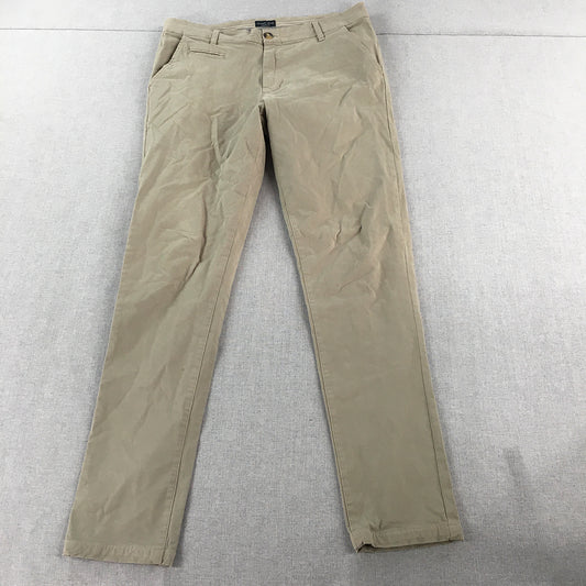 Academy Outfitters Mens Chino Pants Size 32 Grey 'Cooper Fit' Pockets Stretch