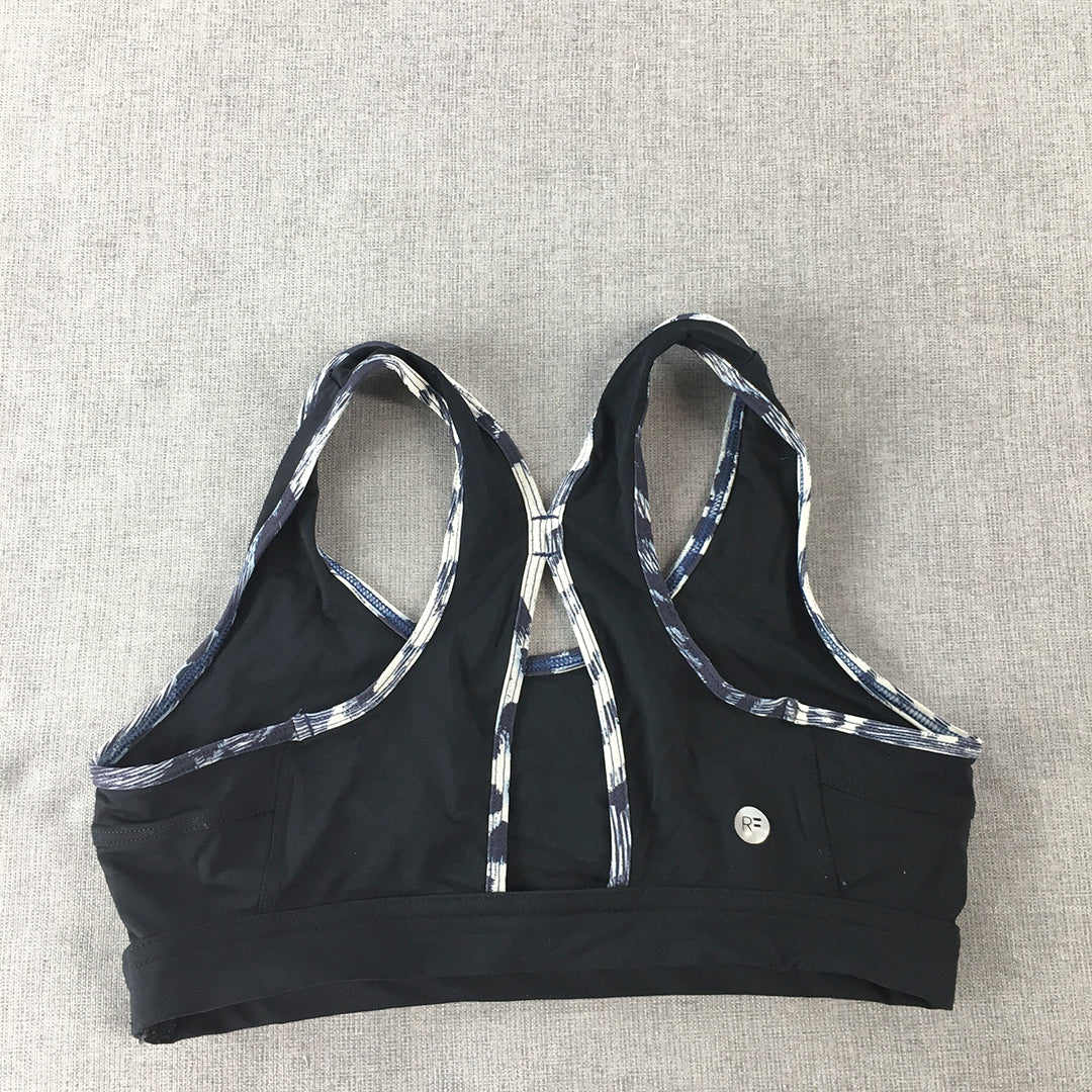 Runfaster Womens Sports Bra Size M Black Activewear Top Gym Yoga