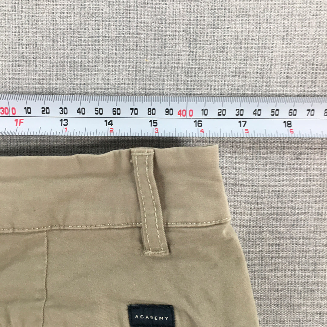 Academy Outfitters Mens Chino Pants Size 32 Grey 'Cooper Fit' Pockets Stretch