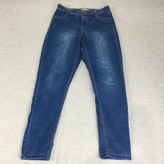 Dorothy Perkins Frankie Womens Jeans Size 10 Blue Stretch Fabric Skinny