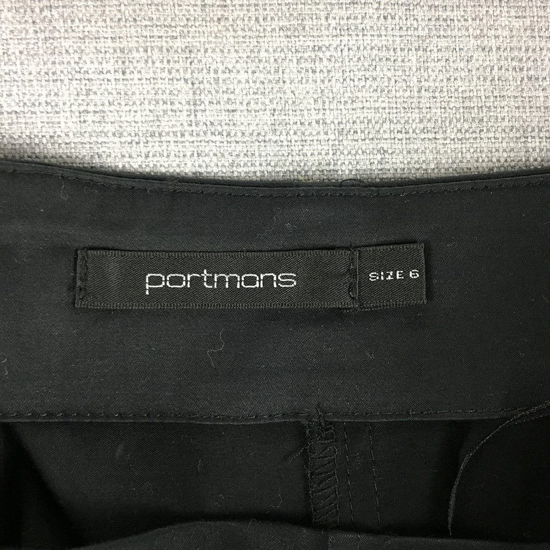 Portmans Womens Mini Skirt Size 6 Black Back Zip Pencil