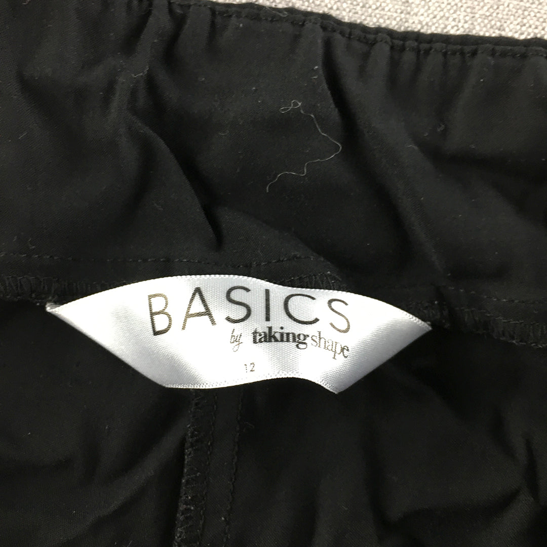 Taking Shape Womens Pants Size 12 Black Stretch Fabric