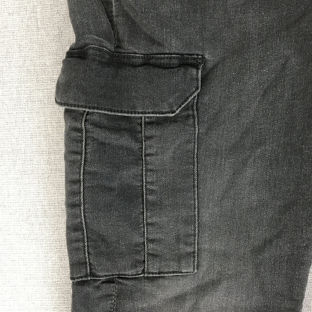 H&M Womens Skinny Jeans Size 14 Black Dark Wash Denim