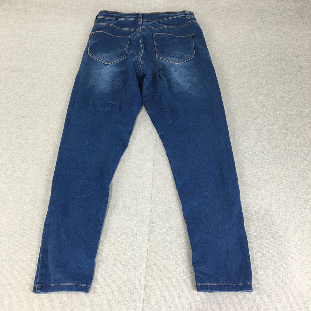 Dorothy Perkins Frankie Womens Jeans Size 10 Blue Stretch Fabric Skinny