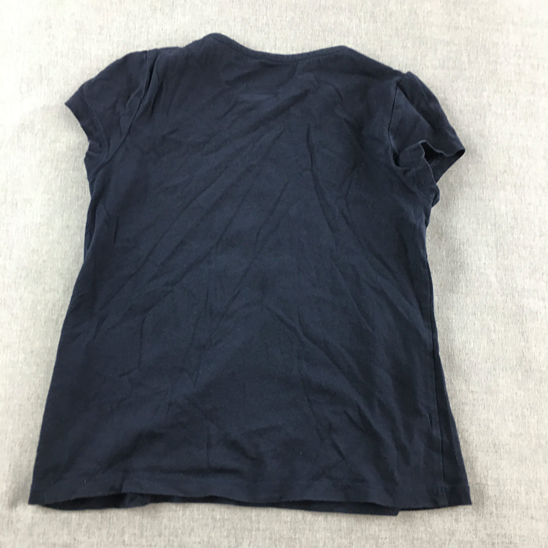 H&M Kids Boys T-Shirt Size 5 - 6 Years Navy Blue Short Sleeve Crew Neck Tee