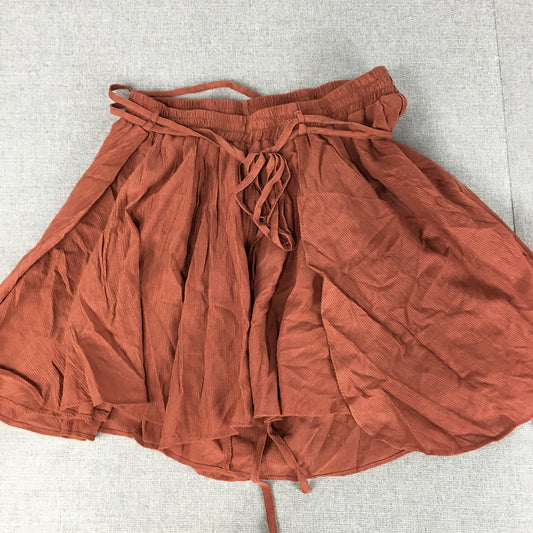 Valleygirl Womens Skirt Size 8 Rust Red Elastic Waist A-Line Mini