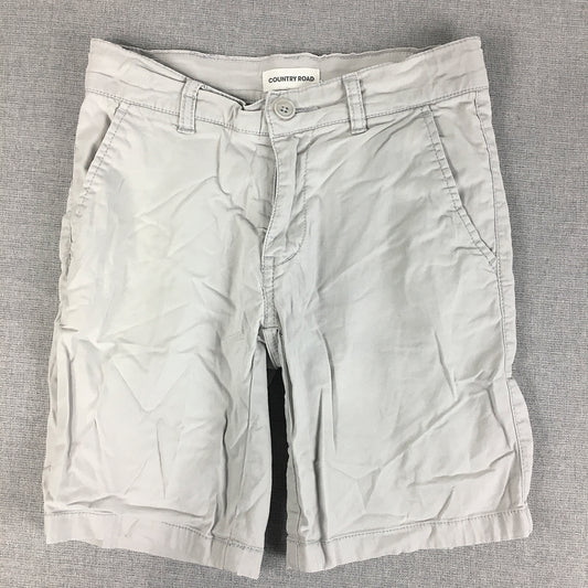 Country Road Kids Boys Chino Shorts Size 8 Grey Pockets