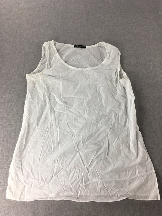 BTW By The Way Womens Tank Top Size M White Sleeveless Shirt