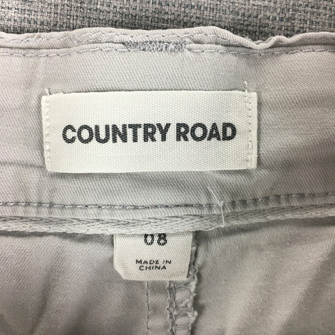 Country Road Kids Boys Chino Shorts Size 8 Grey Pockets