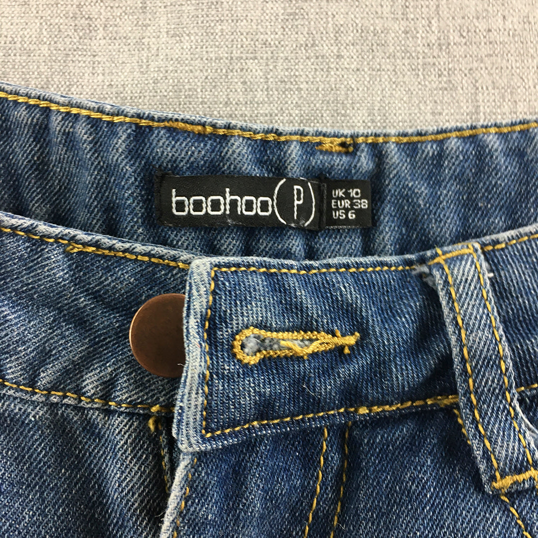 Boohoo Womens Jeans Size 10 Petite Blue Denim Pockets