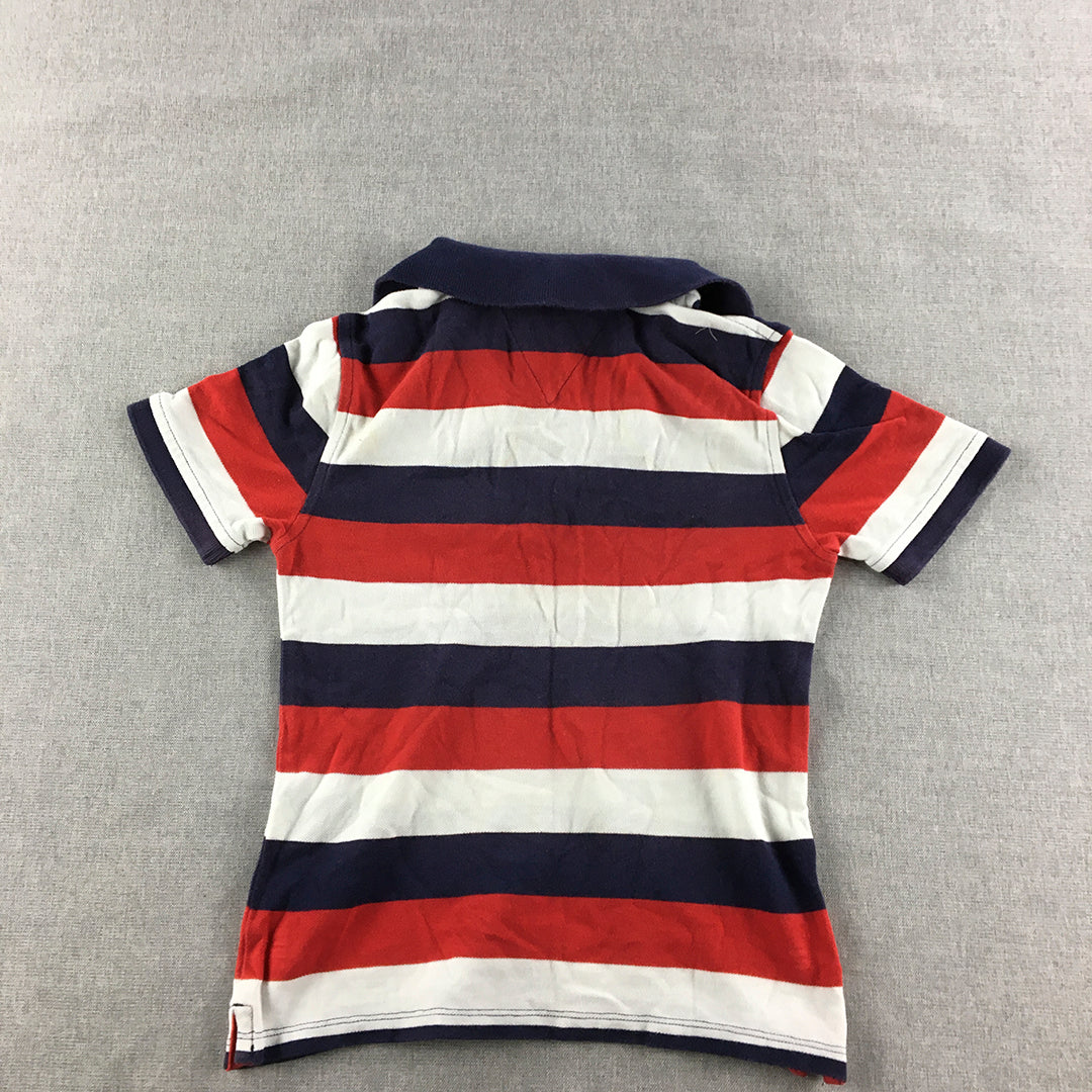 Tommy Hilfiger Kids Boys Polo Shirt Size S (6 - 7 Years) Red White Striped Rugby