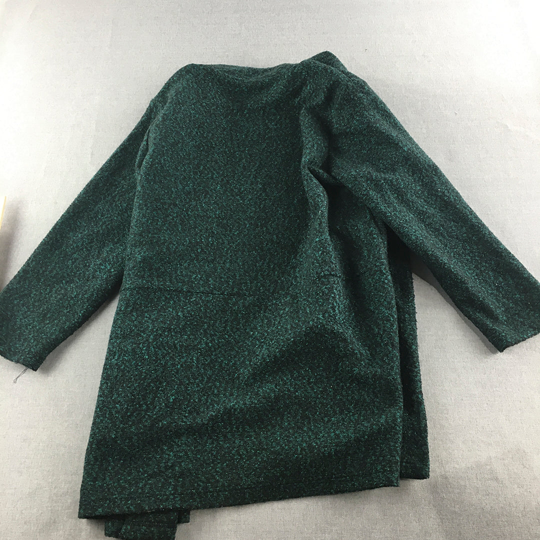 Forever New Womens Jacket Size 12 Green Pockets Long Coat