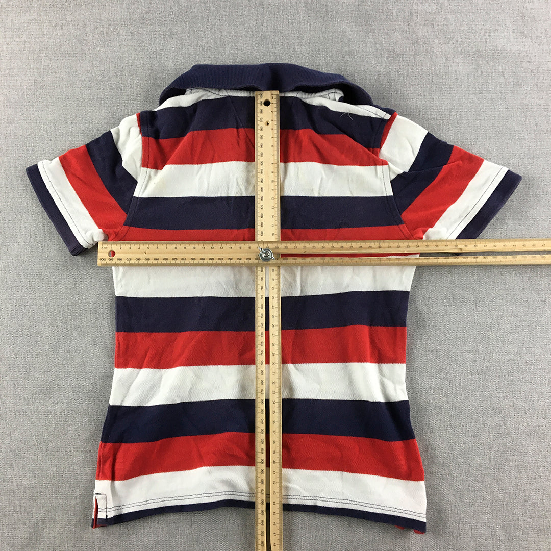 Tommy Hilfiger Kids Boys Polo Shirt Size S (6 - 7 Years) Red White Striped Rugby