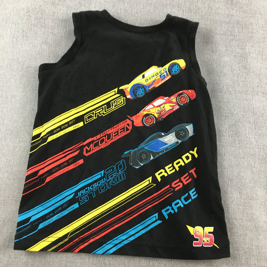 Cars 3 Kids Boys Tank Top Size 4 Years Black Dinsey Sleeveless Shirt