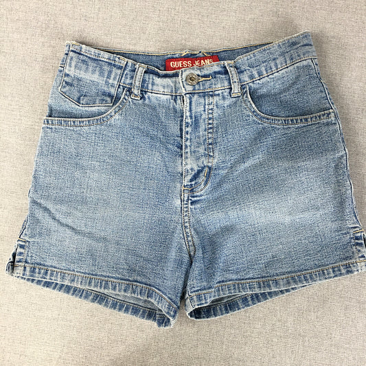 Vintage Guess Jeans Kids Girls Shorts Size 14 Years (W24) Blue Pockets Jorts